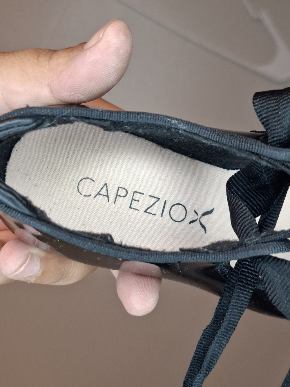 Capezio Black Kids Ballet Flat with Grosgrain Bow